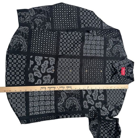 Supreme Paisley Print Long Sleeve Button Up Shirt Size Medium - Picture 7 of 9